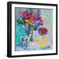 Strawberries with Flowers-Sylvia Paul-Framed Giclee Print