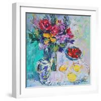 Strawberries with Flowers-Sylvia Paul-Framed Giclee Print