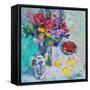 Strawberries with Flowers-Sylvia Paul-Framed Stretched Canvas