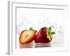 Strawberries with Splashing Water-Michael L?ffler-Framed Photographic Print