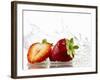 Strawberries with Splashing Water-Michael L?ffler-Framed Photographic Print