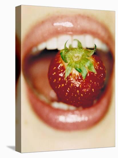 Strawberry Between Teeth-Cristina-Stretched Canvas