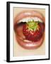 Strawberry Between Teeth-Cristina-Framed Photographic Print