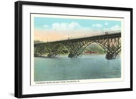 Strawberry Bridge and Boathouse, Philadelphia-null-Framed Art Print