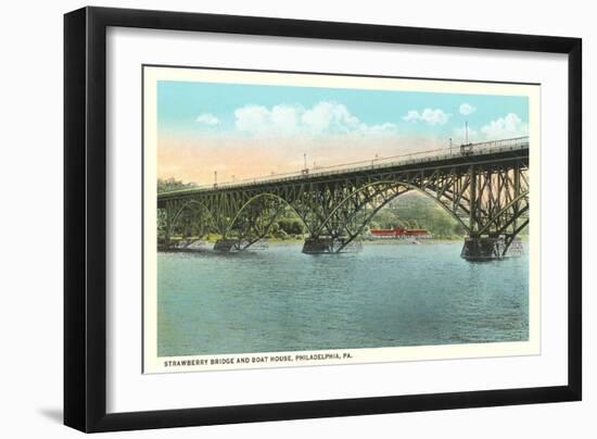 Strawberry Bridge and Boathouse, Philadelphia-null-Framed Art Print