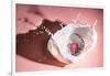 Strawberry fall into the milk trap-Grace Qian Guo-Framed Photographic Print