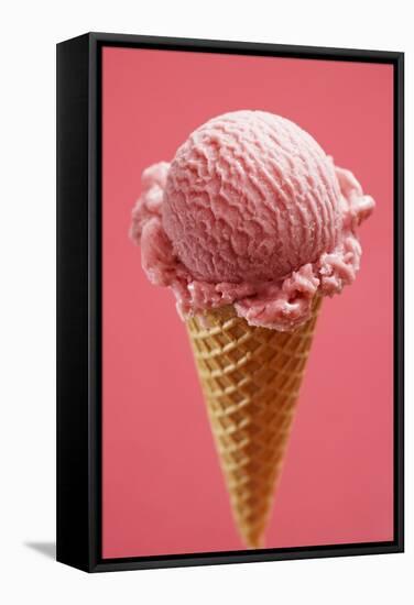 Strawberry Ice Cream Cone-Marc O^ Finley-Framed Stretched Canvas