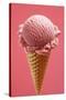 Strawberry Ice Cream Cone-Marc O^ Finley-Stretched Canvas