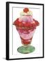 Strawberry Ice Cream Sundae-null-Framed Art Print