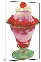 Strawberry Ice Cream Sundae-null-Mounted Art Print