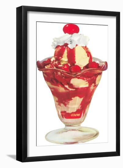 Strawberry Ice Cream Sundae-null-Framed Art Print