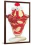 Strawberry Ice Cream Sundae-null-Framed Art Print