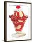 Strawberry Ice Cream Sundae-null-Framed Art Print