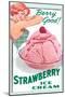 Strawberry Ice Cream-null-Mounted Art Print