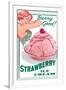 Strawberry Ice Cream-Found Image Press-Framed Giclee Print