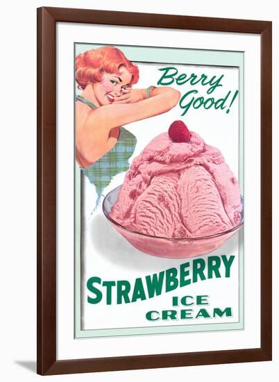 Strawberry Ice Cream-Found Image Press-Framed Giclee Print