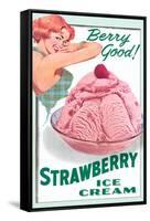 Strawberry Ice Cream-Found Image Press-Framed Stretched Canvas