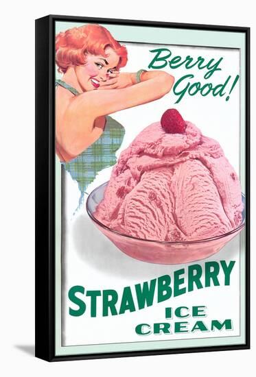 Strawberry Ice Cream-Found Image Press-Framed Stretched Canvas