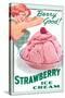 Strawberry Ice Cream-Found Image Press-Stretched Canvas