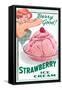 Strawberry Ice Cream-Found Image Press-Framed Stretched Canvas