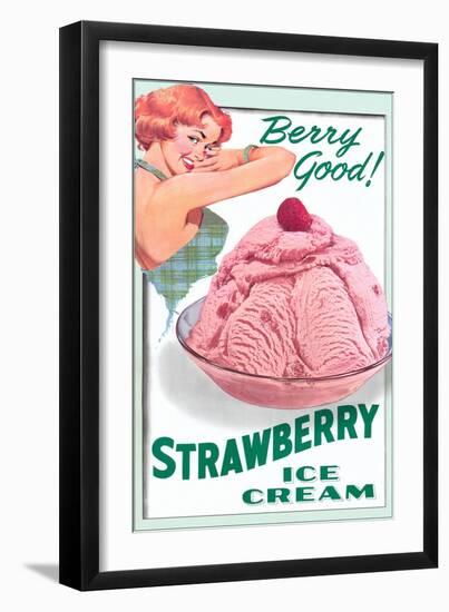 Strawberry Ice Cream-Found Image Press-Framed Giclee Print