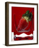 Strawberry in a Glass of Water-Vladimir Shulevsky-Framed Photographic Print