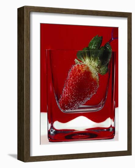 Strawberry in a Glass of Water-Vladimir Shulevsky-Framed Photographic Print