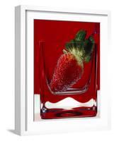 Strawberry in a Glass of Water-Vladimir Shulevsky-Framed Photographic Print