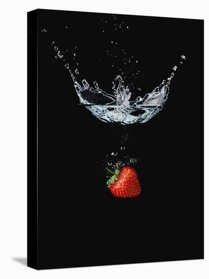 Strawberry in Water-John Smith-Stretched Canvas