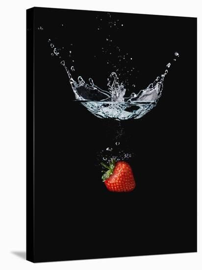 Strawberry in Water-John Smith-Stretched Canvas