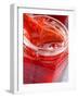 Strawberry Jam in Jar with Wooden Spoon-null-Framed Photographic Print