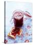 Strawberry Jam on Toast and in Preserving Jar-Roland Zollner-Stretched Canvas