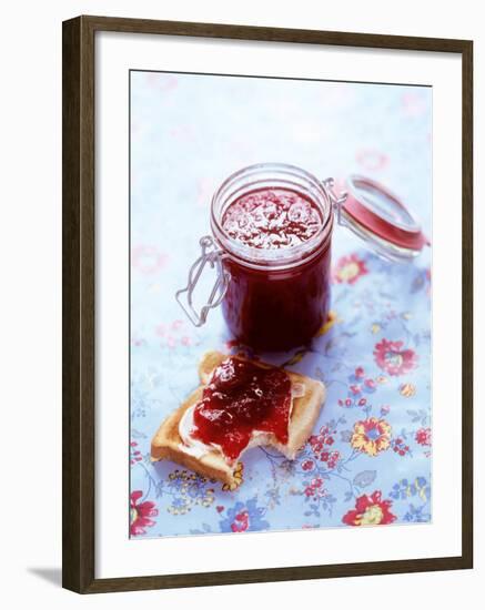 Strawberry Jam on Toast and in Preserving Jar-Roland Zollner-Framed Photographic Print