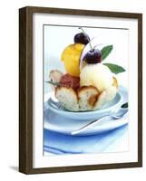 Strawberry, Mango and Lemon Sorbet in a Pastry Shell-Alena Hrbkova-Framed Photographic Print