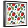 Strawberry Pattern-Ann Bailey-Framed Art Print