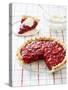Strawberry Pie in Baking Dish with Slice Removed-Keller and Keller Photography-Stretched Canvas