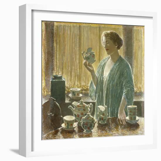 Strawberry Tea Set, 1912-Childe Hassam-Framed Giclee Print