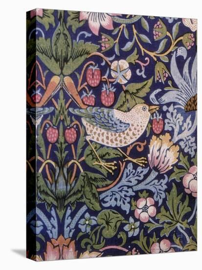 'Strawberry Thief' Curtain, 1883 (Printed Textile)-William Morris-Stretched Canvas