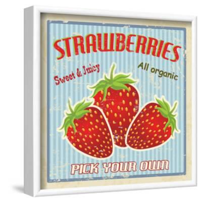 'Strawberry Vintage Poster' Art - radubalint | AllPosters.com