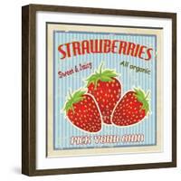 Strawberry Vintage Poster-radubalint-Framed Art Print