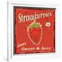 Strawberry Vintage Poster-radubalint-Framed Art Print