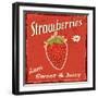 Strawberry Vintage Poster-radubalint-Framed Art Print