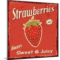 Strawberry Vintage Poster-radubalint-Mounted Art Print