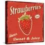 Strawberry Vintage Poster-radubalint-Stretched Canvas