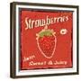 Strawberry Vintage Poster-radubalint-Framed Premium Giclee Print