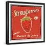 Strawberry Vintage Poster-radubalint-Framed Premium Giclee Print