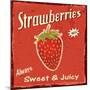 Strawberry Vintage Poster-radubalint-Mounted Art Print