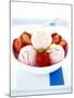 Strawberry Yoghurt Ice Cream with Honey Sauce-Antje Plewinski-Mounted Photographic Print