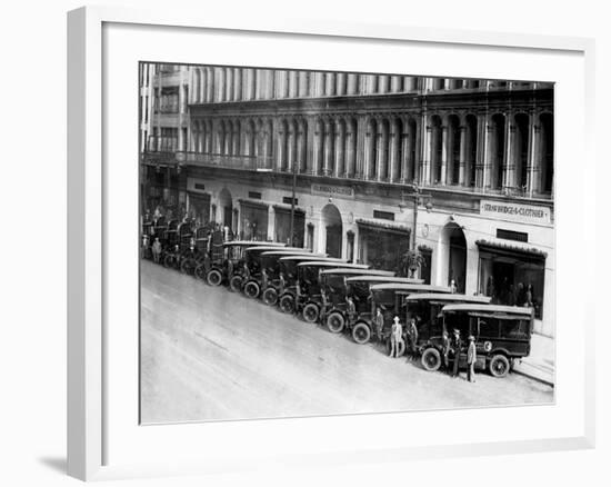 Strawbridge and Clothier Delivery Vans, Philadelphia, Pennsylvania-null-Framed Photo