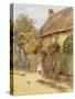 Straying-Helen Allingham-Stretched Canvas